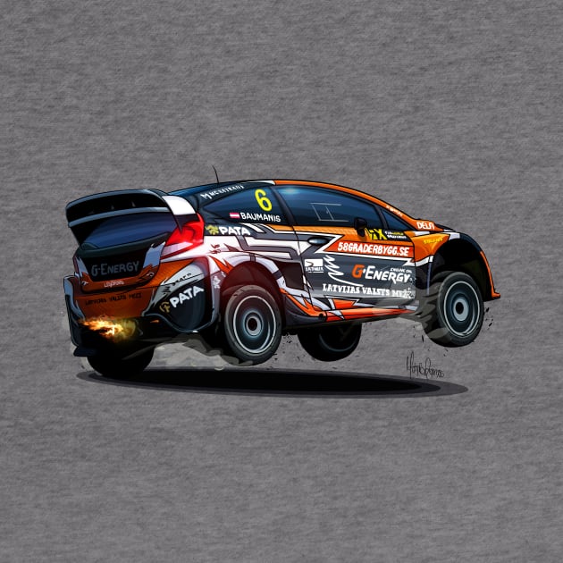 Ford Fiesta WRX Rallycross - Janis Baumanis by Mario Ramos Rally Art